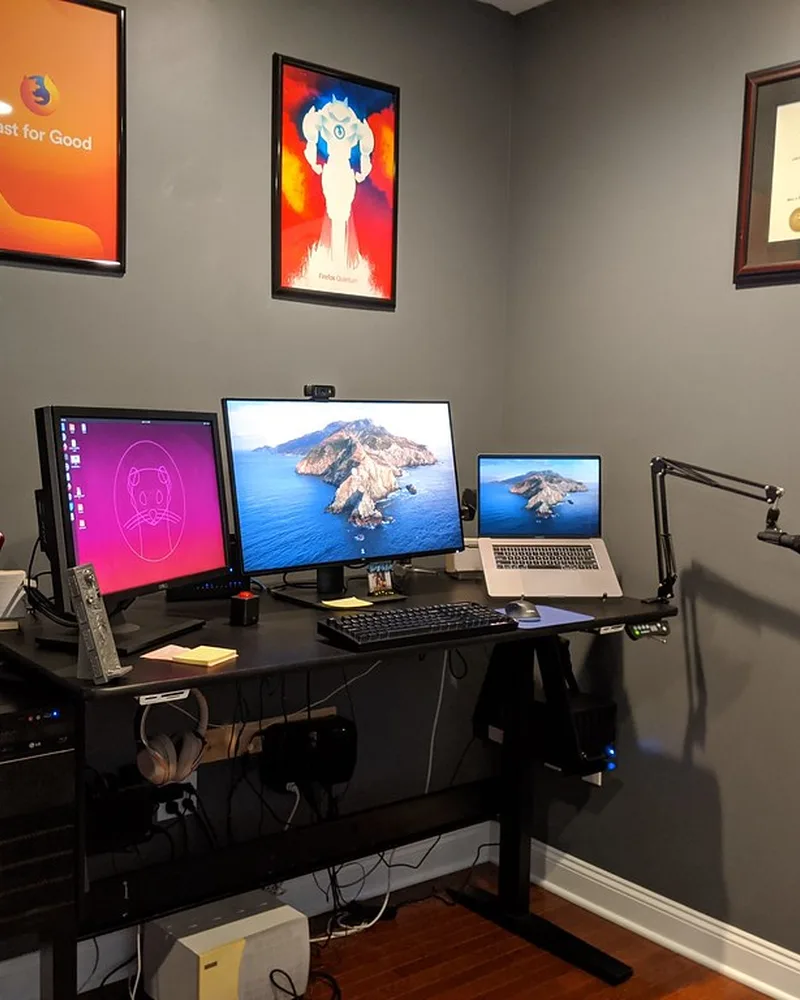 Illustrative photo of monitor arm / setup, not the exact WALI Monitor Arm