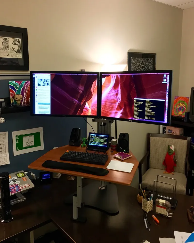 Illustrative photo of standing desk, not the exact Amazon Basics Electric Standing Desk