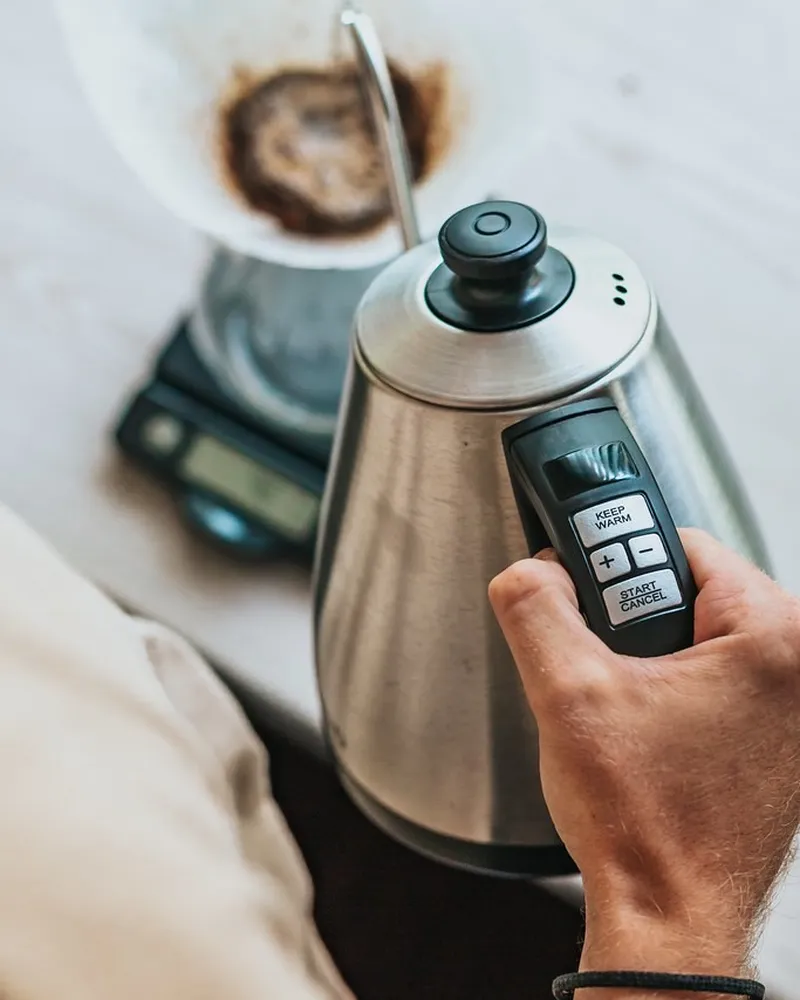 Illustrative photo of electric kettle, not the exact Amazon Basics Stainless Steel Kettle
