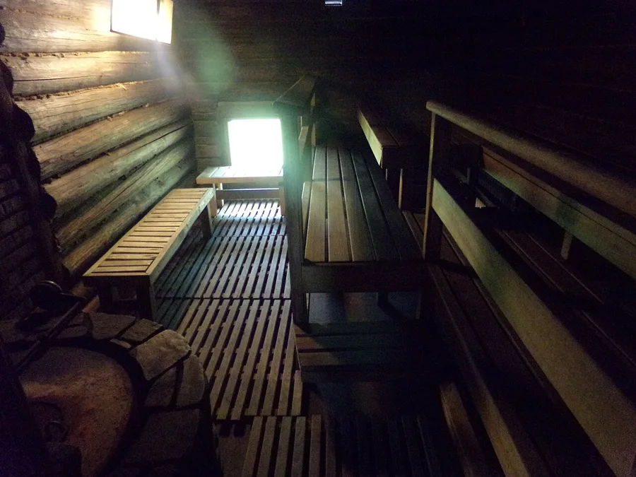 Illustrative photo of a home sauna, not the exact SaunaBox Pulse Pro Infrared Sauna