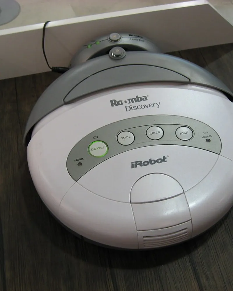Illustrative photo of a robot vacuum, not the exact Roborock Saros 10
