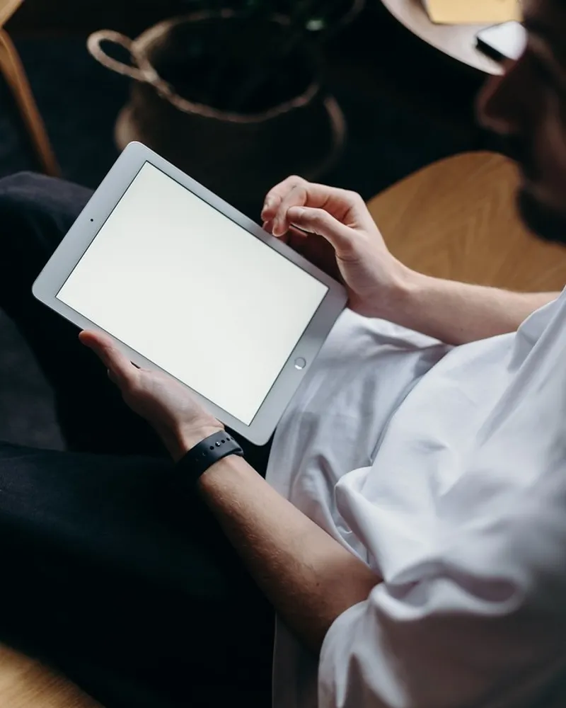 Illustrative photo of a tablet, not the exact Apple iPad mini (A17 Pro)